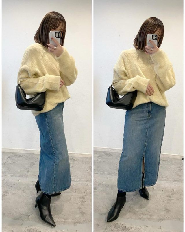 UNIQLO「デニスカ」イエローコーデの女性