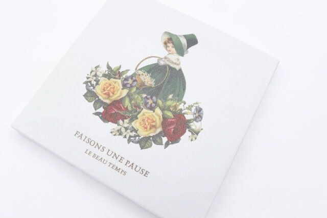 S-114 アートパネル アンティークコラージュ 13.5×13.5cmの全体像