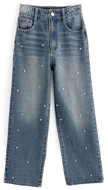 GRLパールストレートデニムパンツ
