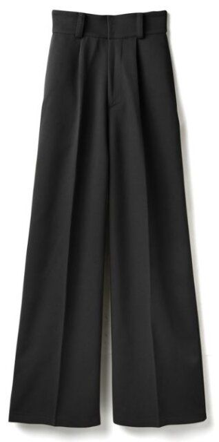 GRLセンタープレスワイドタックロングパンツ