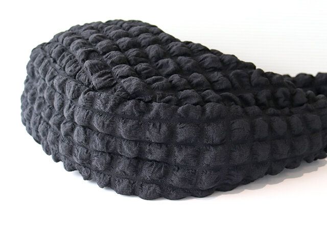 韓国風ポップコーンキルティングの三日月バッグのマチ