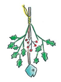 魔除け・鬼除けになるいわしの頭とトラ柄フレームがユーモラスな「ヒイラギいわしの節分スワッグ」の作り方の画像6