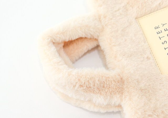 ふわふわ2WAYファーバッグのハンドル部分