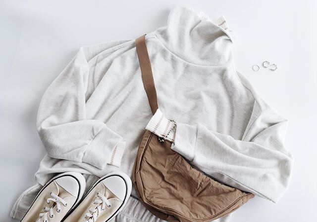 しまむらのリブタートルネックニットを使ったコーデ