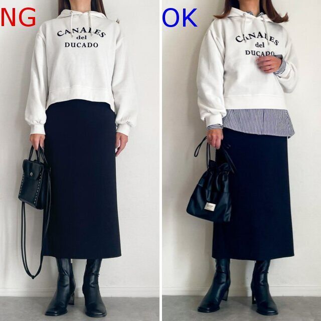 大人のレディースパーカNGコーデ