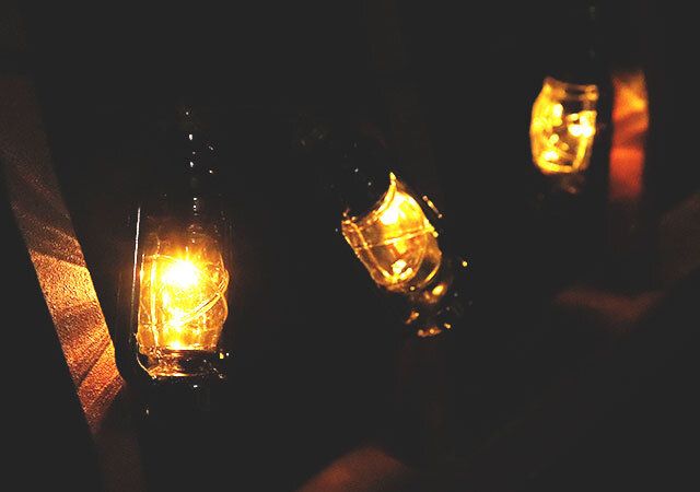 ソーラーイルミネーション（ランプ仕様、5球LEDs）の使用例