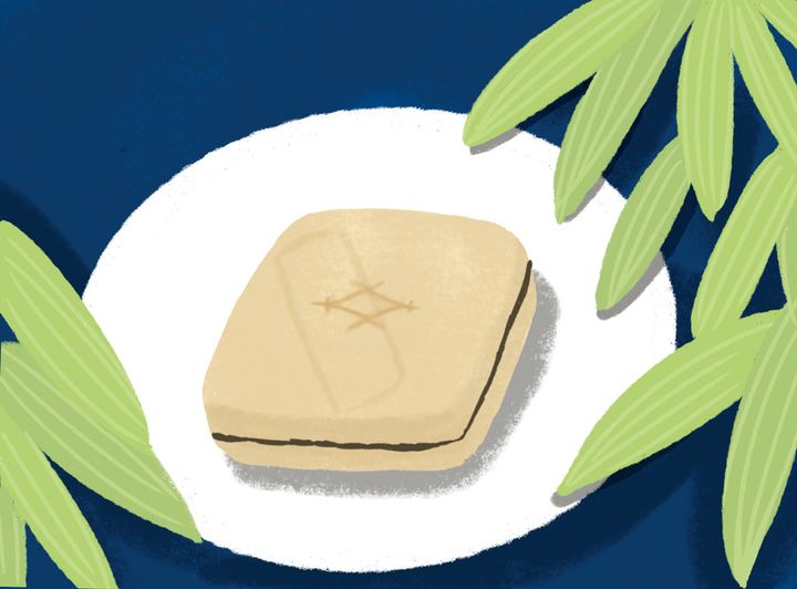 御菓子処さゝまの 「松葉最中」_イラスト