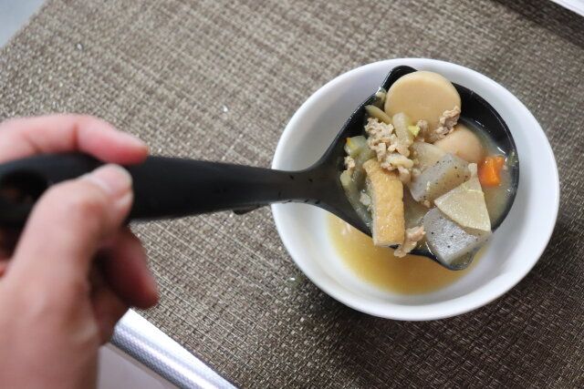 ダイソーの先がつかないお玉の使用例