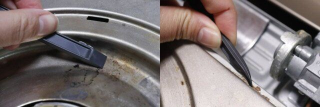 ダイソーのお掃除ヘラピンポイント用（落ち落ちV）の使用例