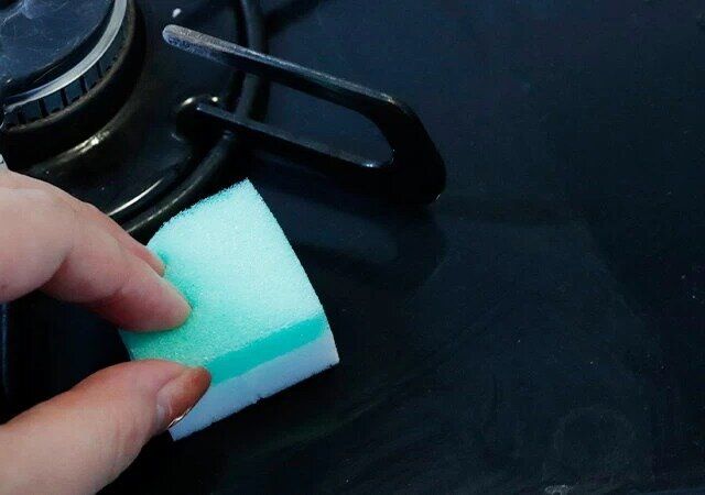 ダイソーのセスキ 炭酸ソーダプラス メラミンスポンジ（落ち落ちV）の使用例