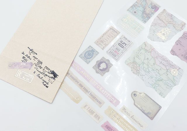 セリアのラッピングシール 38片 アンティーククラフトの使用例