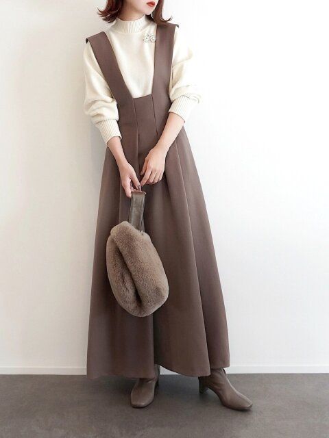 冬のブラウンコーデ
