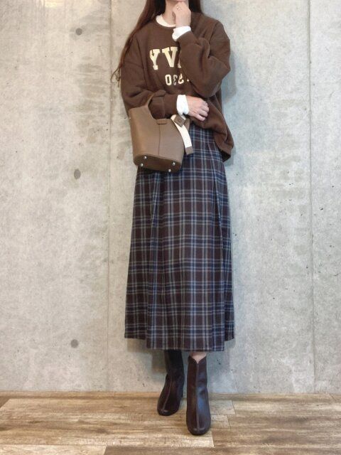 冬のブラウンコーデ