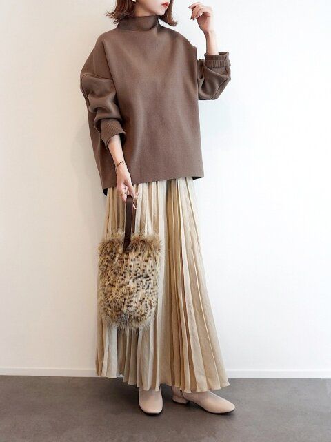 冬のブラウンコーデ