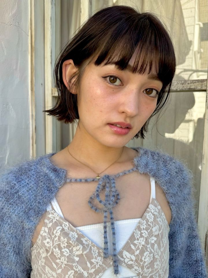 ボブ ヘア 髪型 ヘアスタイル 大人 前髪あり