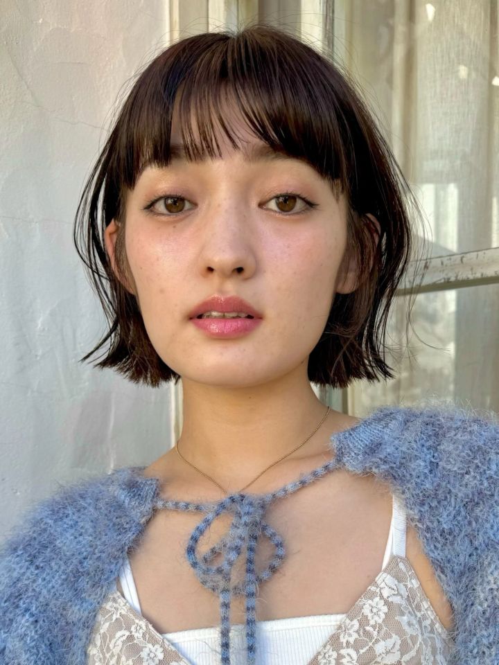 ボブ ヘア 髪型 ヘアスタイル 大人 前髪あり