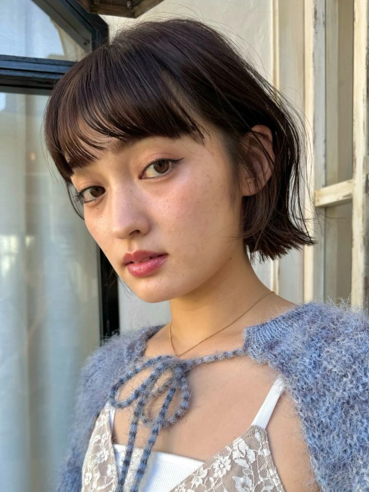 ボブ ヘア 髪型 ヘアスタイル 大人 前髪あり