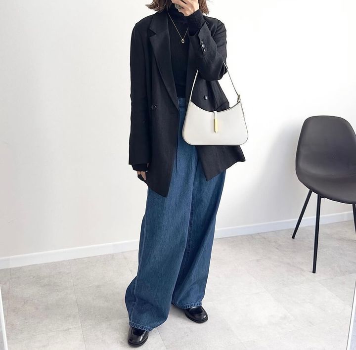 ユニクロ_ドレープデニムタックパンツ_2