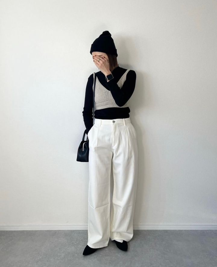 ユニクロ_ドレープデニムタックパンツ_3