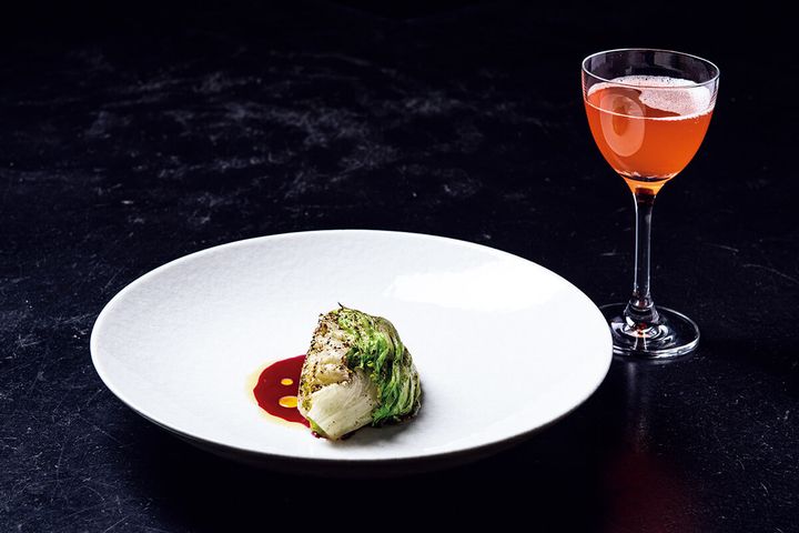 外苑前〈Florilège〉レタス×イチゴ、煎茶、シトラス