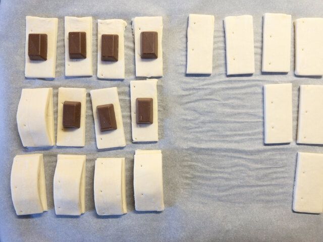 チョコパイ レシピ チョコをパイシートで挟む