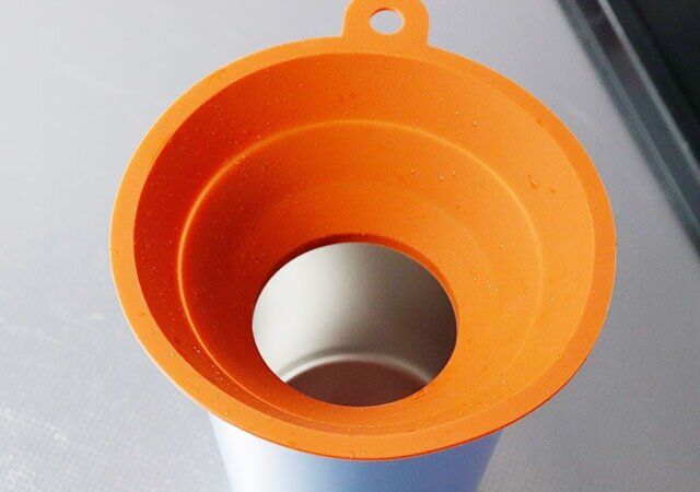 こぼさず注げる畳める大口径シリコーンジョウゴのサイズ