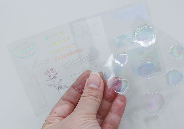 セリアのミニシール 22片 オーロラカラー