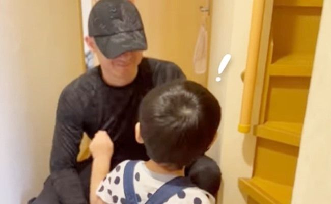 今日はパパが丸刈りに大変身！