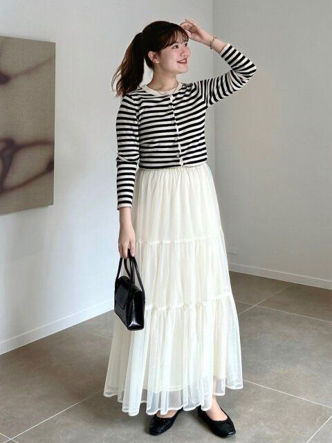 春のボーダーカーディガンコーデ