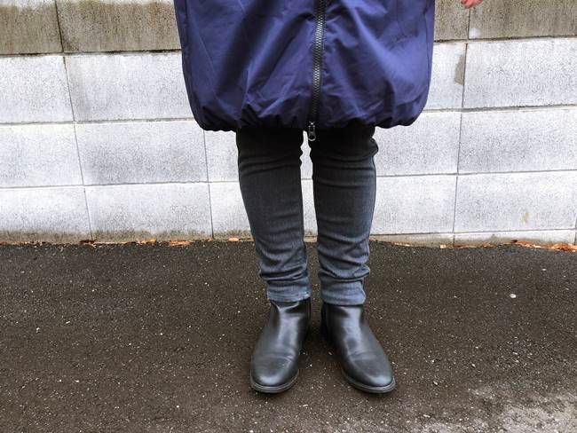 ワークマン レディース撥水パデッドロングフーディ 痩せ見え効果