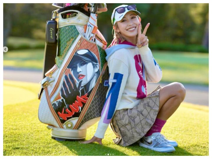 ✨金田久美子プロ私物✨ キャディバッグ 天使だ」金田久美子、可愛すぎるキャディバッグを披露！ | TRILL【トリル】