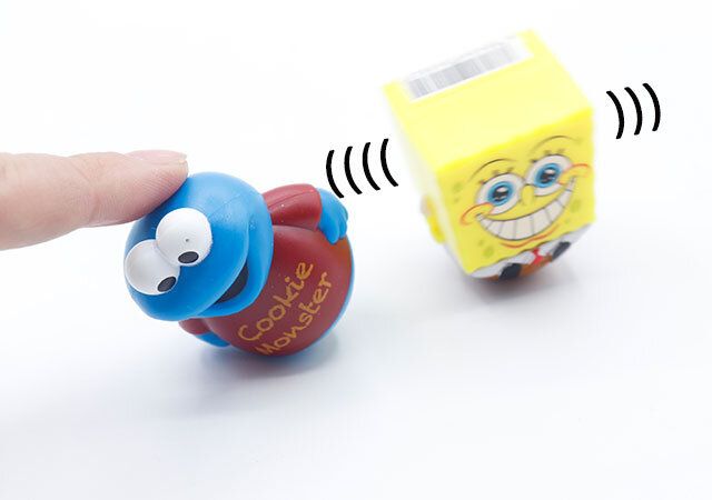 ダイソーのセサミストリート ゆれ丸 クッキーモンスターとスポンジ・ボブ ゆれ丸