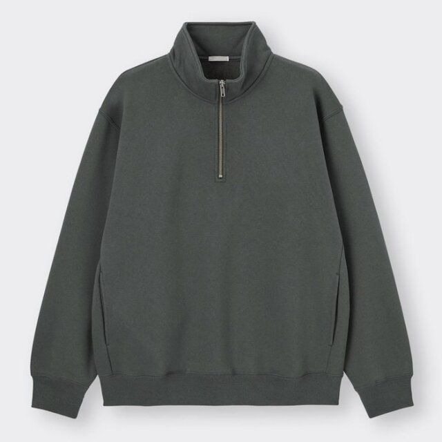 GU ヘビーウェイトスウェットハーフジッププルオーバー