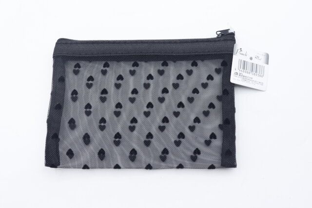 セリアのポーチ フラット シアーハート