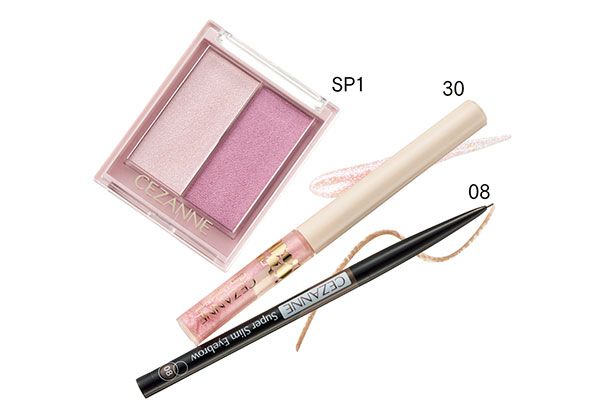 【上】フェイスグロウカラー【中】グロウリキッドライナー【下】超細芯アイブロウ