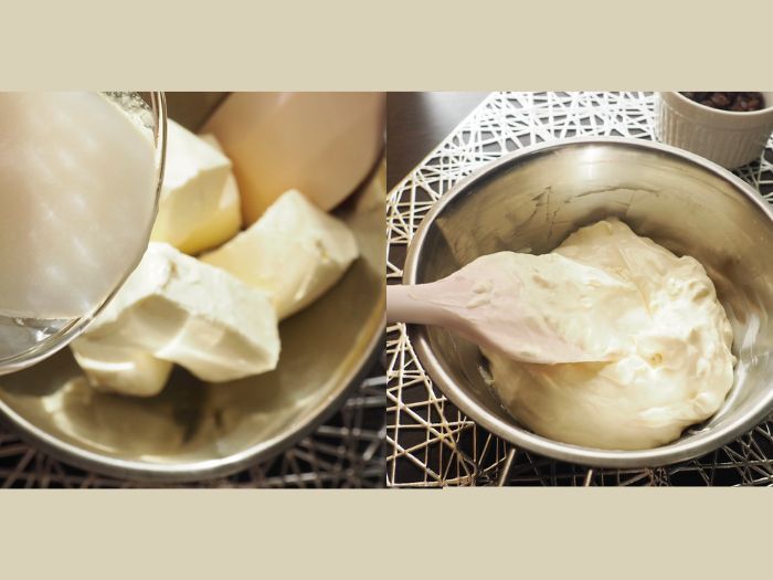 ボウルに入ったクリームチーズ