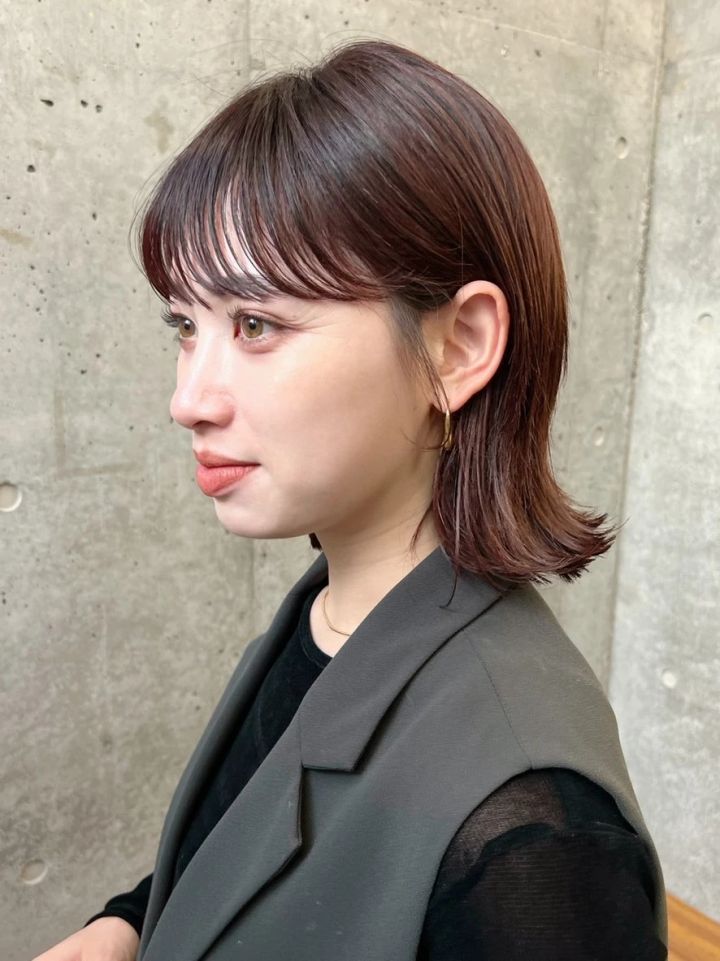 ボブ ヘア 髪型 ヘアスタイル 大人 前髪あり