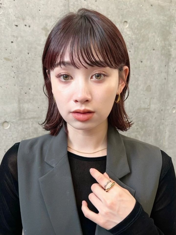 ボブ ヘア 髪型 ヘアスタイル 大人 前髪あり
