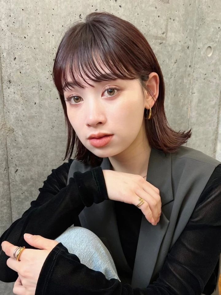 ボブ ヘア 髪型 ヘアスタイル 大人 前髪あり