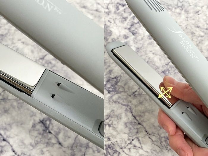 SALONMOON ミラーダブルイオン ストレートヘアアイロンのアイロン部分