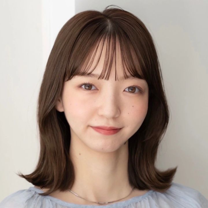 【ツヤも小顔も叶う】暖色系ブラウンカラーで髪のツヤ感アップ！ 鎖骨ラインのくびれミディアム_4