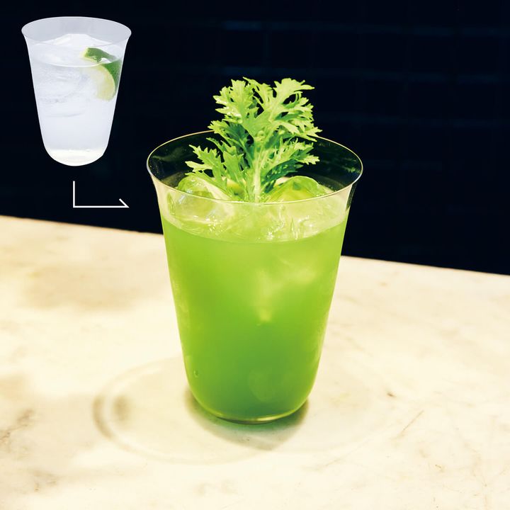 〈Bar Straw〉のわさび菜ジントニック