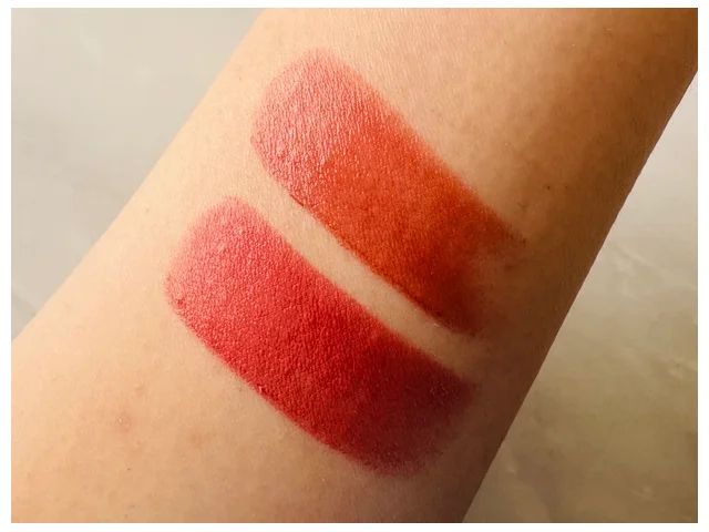 セザンヌ スフレアリップ0102 ARISA 塗り比べ