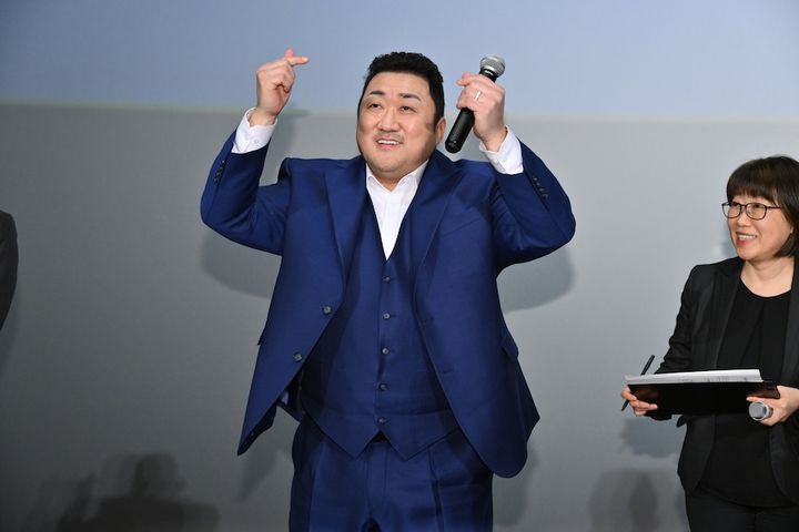 マ・ドンソク、初の公式来日で指ハート連発！ 青木崇高＆國村隼と『犯罪都市 NO WAY OUT』ジャパンプレミアに登壇