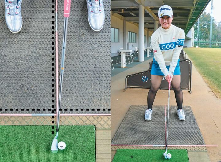 アドレスを正しく作る練習法を“人気女子プロ”が紹介！「2本のスティックを…」と解説