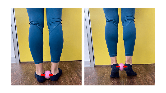 カーフレイズの足もとを拡大した画像です