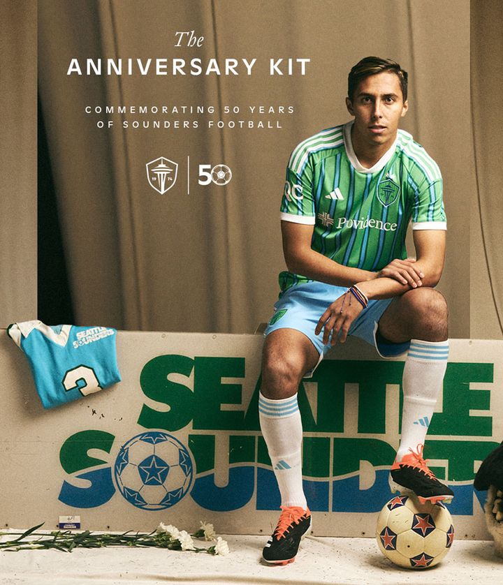 新エンブレムが登場！シアトル・サウンダース、2024新ユニフォームは「レトロ感が漂う50周年記念モデル」