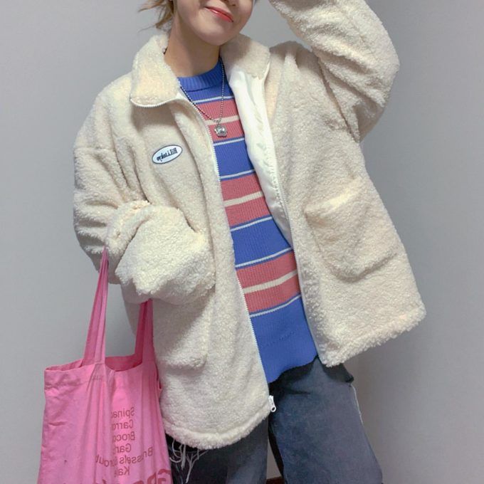 しまむらの「スタンドネックボアブルゾン」