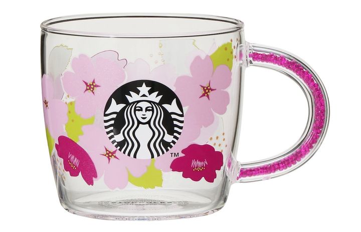 「SAKURA2024ビーズハンドル耐熱グラスマグ」296ml 2800円