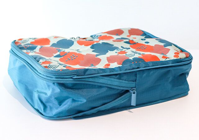 リンネル4月号付録 ムーミン 衣類をスリムに収納！リトルミイのファスナー圧縮ポーチ 背面ファスナー